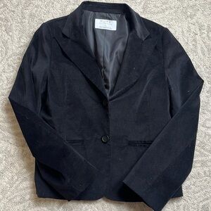 Woman's Velvet Blazer Alfred Sung Pure Black Large